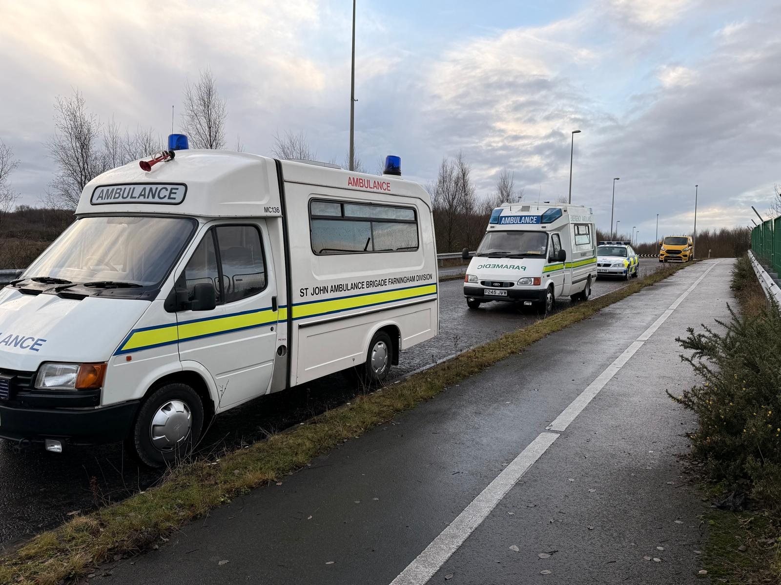 Period ambulances and support vehicles sourced and coordinated by Chris on the set of a period drama